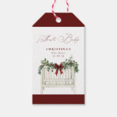Modern Cute Elegant Santa Baby Baby Shower  Cadeaulabel (Voorkant)