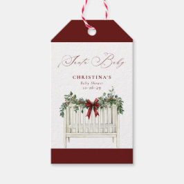 Modern Cute Elegant Santa Baby Baby Shower  Cadeaulabel