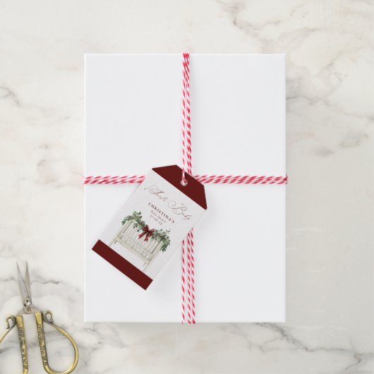 Modern Cute Elegant Santa Baby Baby Shower  Cadeaulabel (Met Touw)