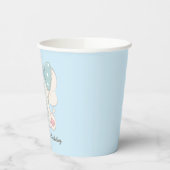 Modern Cute Elephant First Birthday Papieren Bekers (Links)