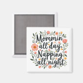 Modern Cute Floral Mama Gift Magneet (Voorkant / Achterkant)