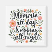 Modern Cute Floral Mama Gift Magneet (Voorkant)