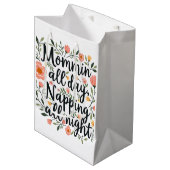 Modern Cute Floral Mother's Day, Birthday Mom Medium Cadeauzakje (Voorkant Gekanteld)