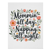 Modern Cute Floral Mother's Day, Botanical Quote Perfect Poster (Voorkant)