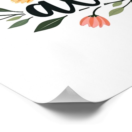 Modern Cute Floral Mother's Day, Cool Birthday Mom Poster (Hoek)