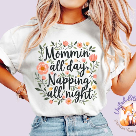 Modern Cute Floral Mother's Day, Cute Botanical T-shirt