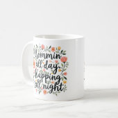 Modern Cute Floral Mother's Day, Funny Mom Quote Koffiemok (Voorkant links)