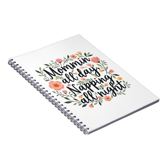 Modern Cute Floral Mother's Day, Pink Floral Notitieboek (Rechterzijde)