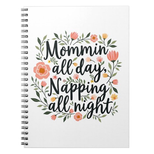Modern Cute Floral Mother's Day, Pink Floral Notitieboek (Voorkant)