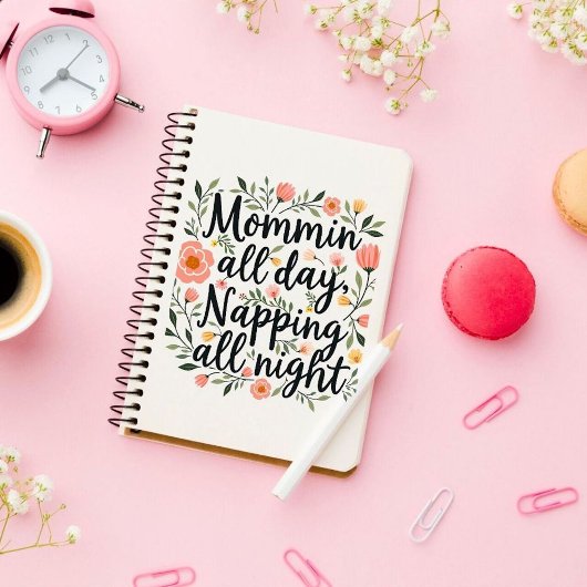 Modern Cute Floral Mother's Day, Pink Floral Notitieboek