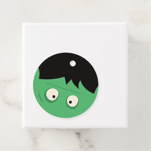 Modern Cute Frankenstein Monster Halloween Bedankjes Labels (In situ)