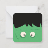 Modern Cute Frankenstein Monster Halloween Notitiekaartje (Voorkant)