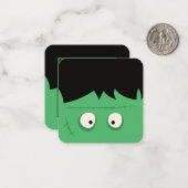 Modern Cute Frankenstein Monster Halloween Notitiekaartje (Voorkant / Achterkant in situ)