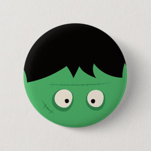 Modern Cute Frankenstein Monster Halloween Ronde Button 5,7 Cm
