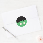 Modern Cute Frankenstein Monster Halloween Ronde Sticker (Envelop)