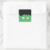 Modern Cute Frankenstein Monster Halloween Vierkante Sticker (Tas)