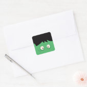 Modern Cute Frankenstein Monster Halloween Vierkante Sticker (Envelop)