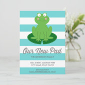 Modern Cute Frog Moving Announcement Aankondiging (Staand voorkant)