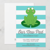 Modern Cute Frog Moving Announcement Aankondiging (Voorkant / Achterkant)
