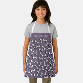 Modern Cute Funny Dog Bone Pattern voegt Jouw naam Schort (Insitu)