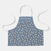 Modern Cute Funny Dog Bone Pattern voegt Jouw naam Schort (Voorkant)