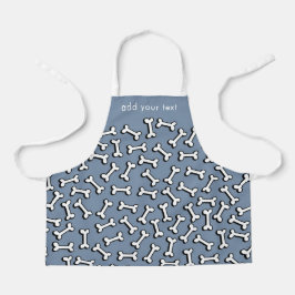 Modern Cute Funny Dog Bone Pattern voegt Jouw naam Schort