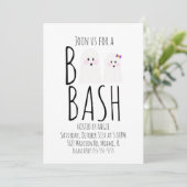 Modern Cute Ghost Boo Halloween Bash Uitnodiging (Staand voorkant)