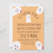Modern Cute Ghost Ghoul Baby shower Kaart (Voorkant)