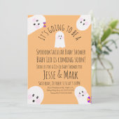 Modern Cute Ghost Ghoul Baby shower Kaart (Staand voorkant)