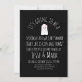 Modern Cute Ghost Ghoul Baby shower Stripes Kaart (Voorkant)