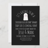 Modern Cute Ghost Ghoul Baby shower Stripes Kaart (Voorkant)