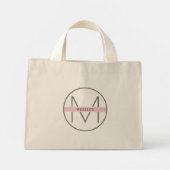 Modern Cute & Girly Monogram Mini Tote Bag (Achterkant)