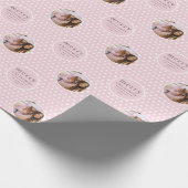 Modern Cute Girly Pink kerst Cadeaupapier (Hoek)