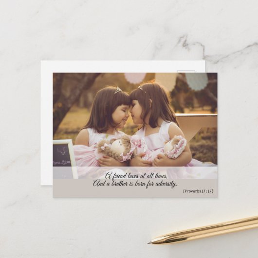 Modern Cute Girly Spirituele Bijbelversie Briefkaart (Voorkant / Achterkant in situ)