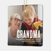 Modern Cute GRANDMA Definition 2 Foto met Kerstmis Keramisch Ornament (Links)