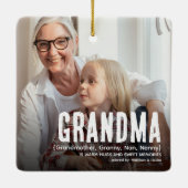 Modern Cute GRANDMA Definition 2 Foto met Kerstmis Keramisch Ornament (Achterkant)