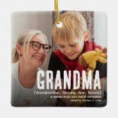 Modern Cute GRANDMA Definition 2 Foto met Kerstmis Keramisch Ornament (Voorkant)