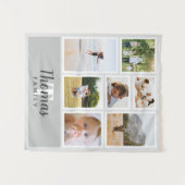 Modern Cute Gray Monochrome Familie Foto Collage Wandkleed (Voorkant (horizontaal))