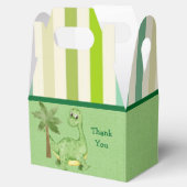 Modern Cute Green Dinosaur Boy Birthday Bedankt Bedankdoosjes (Geopend)