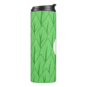 Modern Cute Green Leaves Monogram Thermosbeker (Gedraaid links)