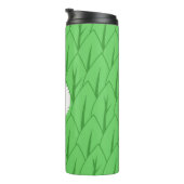 Modern Cute Green Leaves Monogram Thermosbeker (Geroteerd rechts)