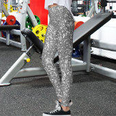 Modern Cute Grey Glitter Sparkle Pattern Fun Gift Leggings