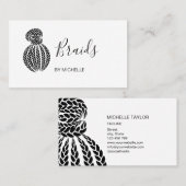 Modern Cute Hair Braider, haar Salon voor Braids Visitekaartje (Voorkant / Achterkant)