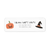 Modern Cute Halloween Witch Pet en Pumpkin Etiket (Voorkant)