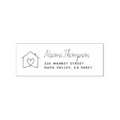 Modern & Cute Hand Getekende Thuis Naam Retouradre Rubberstempel (Afrduk)