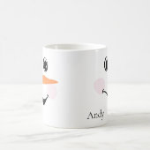 Modern Cute Happy Custom glimlach Snowman face Koffiemok (Center)