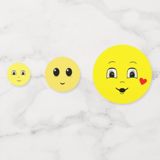 Modern Cute Happy Faces Confetti (Voorkanten)