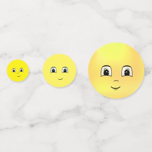 Modern Cute Happy Faces Confetti (Achterkanten)