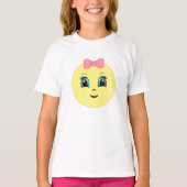 Modern Cute Happy Sun Face en Ribbon T-shirt (Voorkant)