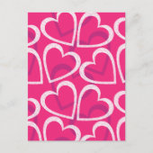 Modern Cute Heart Pattern Love Roze Briefkaart (Voorkant)